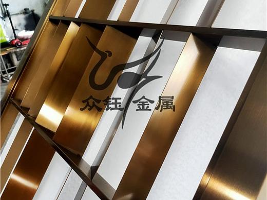 不锈钢玫瑰金屏风 酒店客厅办公室书房隔断颜色可选