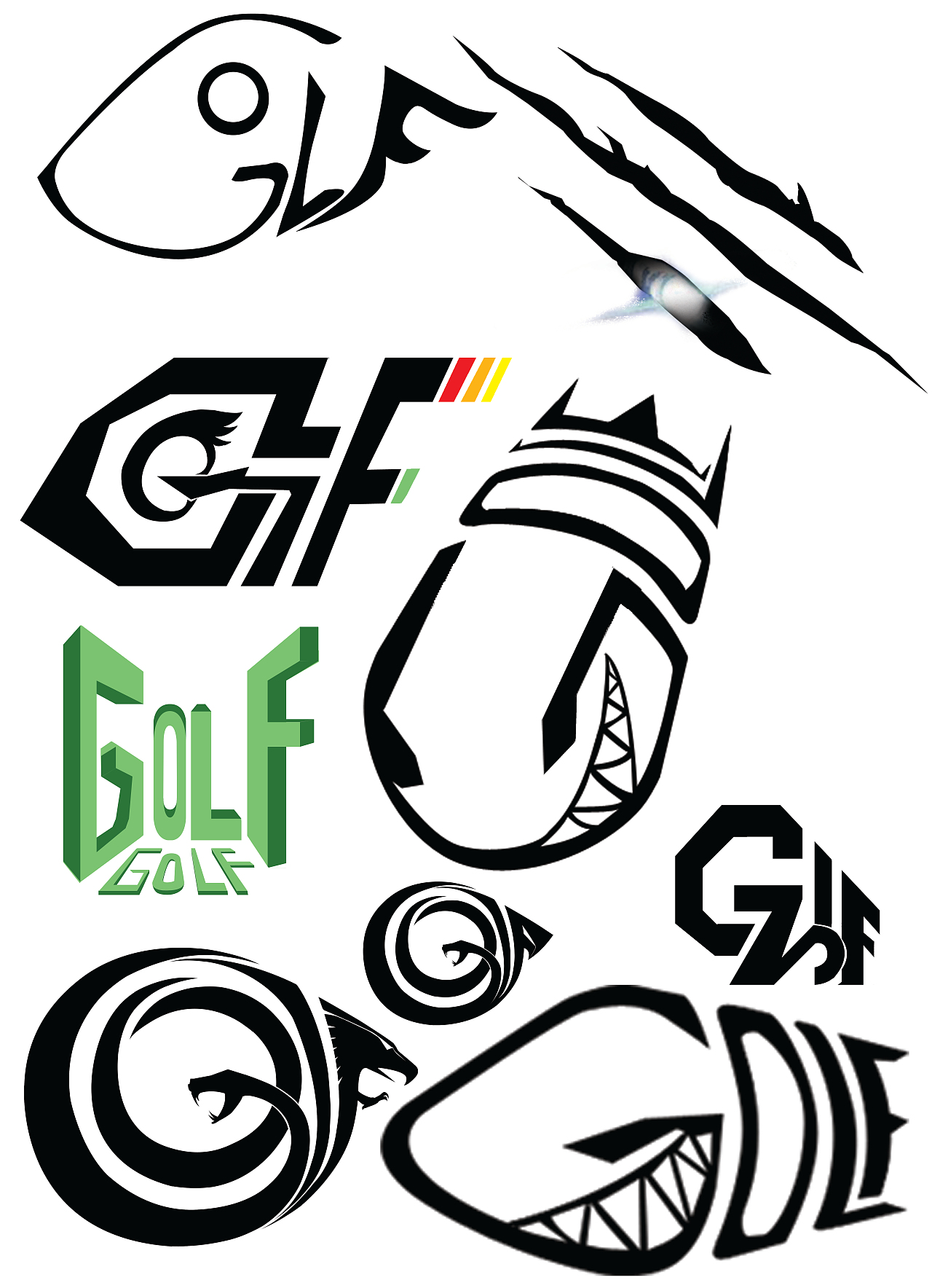 golf 变形（图ZMjUyMjYzMzY=） - 字体/字形 - 站酷设计师dunbuu原创素材 - 站酷ZCOOL