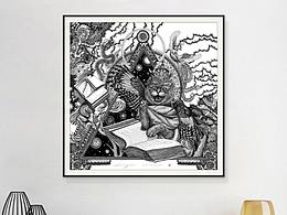黑白装饰画