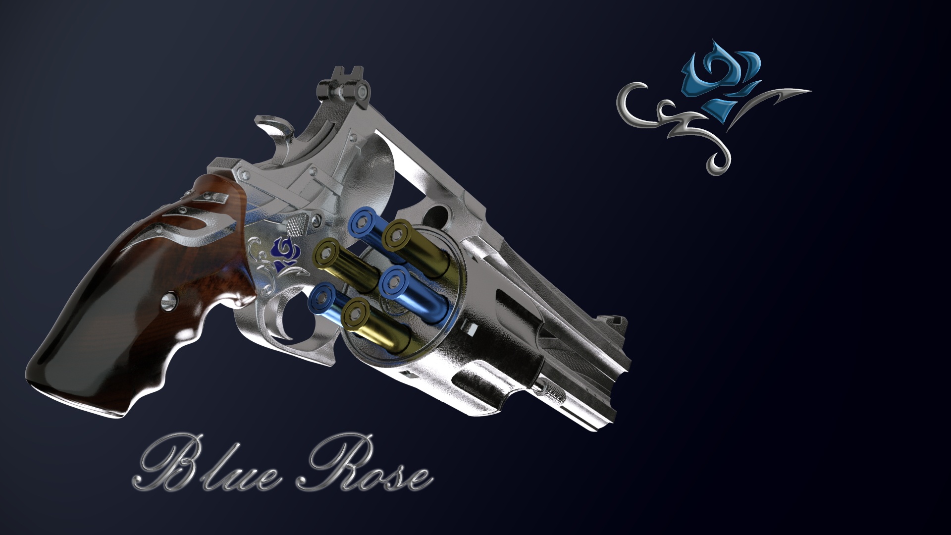 【c4d建模】鬼泣5——湛蓝玫瑰