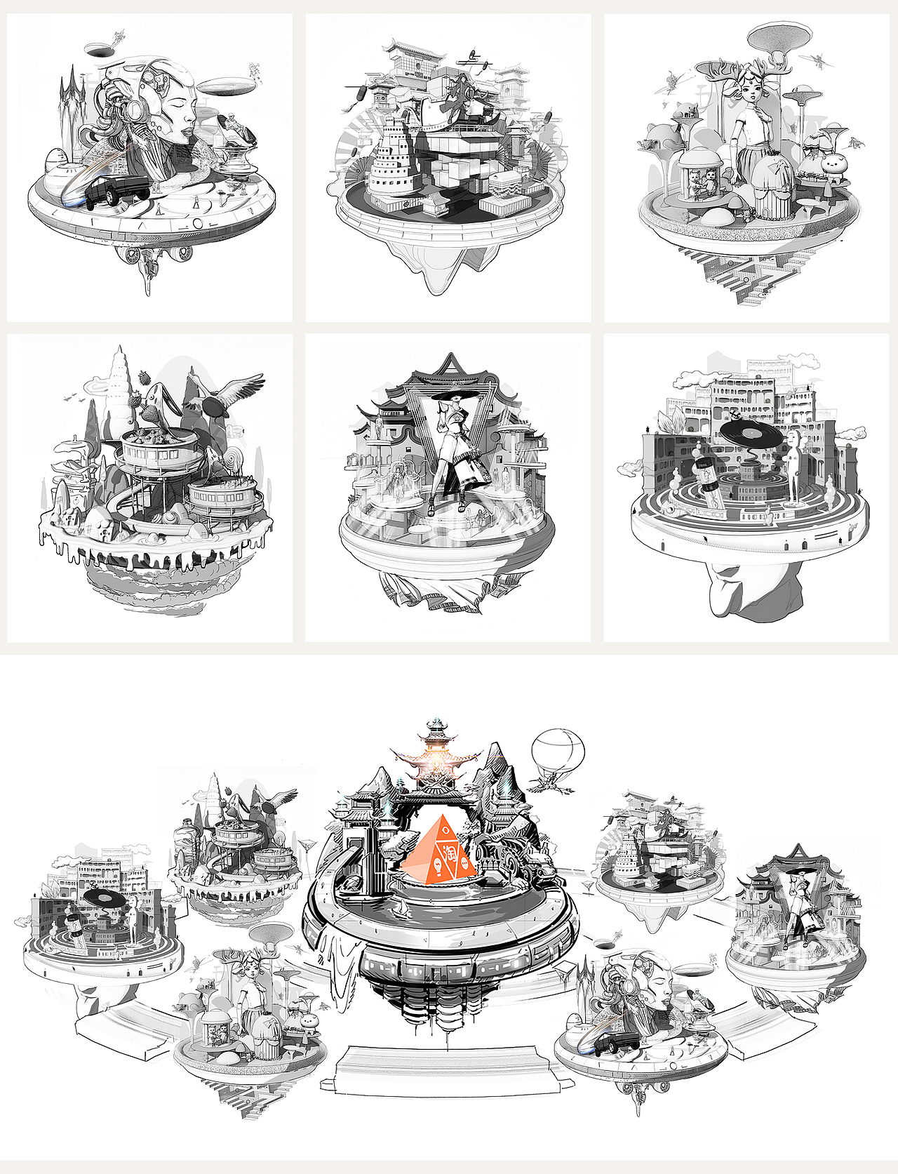 2020淘宝造物节 6+1子城概念设定（图ZMjIwMTg0MzM2） - 概念设定 - 站酷设计师杭州幻绮原创素材 - 站酷ZCOOL