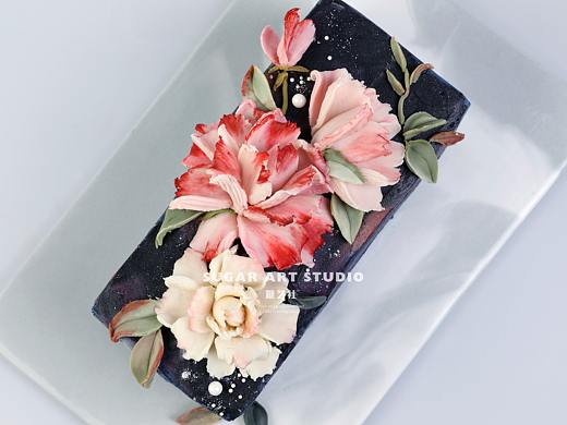 糖艺社豆沙刮刀花作品分享