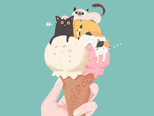 冰淇淋猫咪