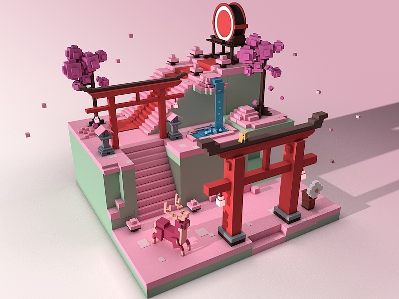 c4d白昼夜晚（图ZOTkyMjY4NTI=） - 场景 - 站酷设计师伊殿原创素材 - 站酷ZCOOL