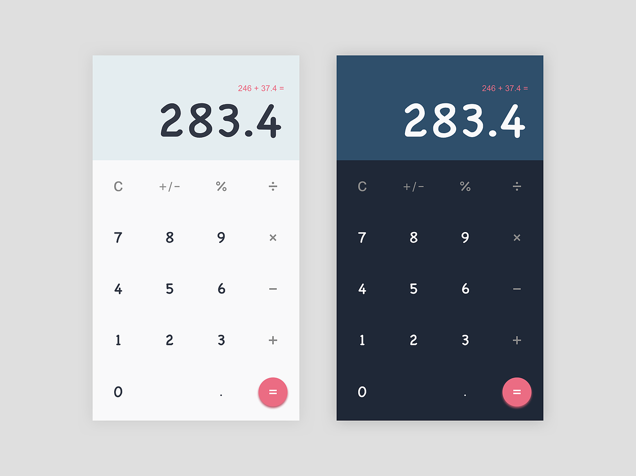 计算器APP界面设计 #DailyUI 004（图ZNzIyMTY5NjA=） - APP界面 - 站酷设计师SherryFu原创素材 - 站酷ZCOOL