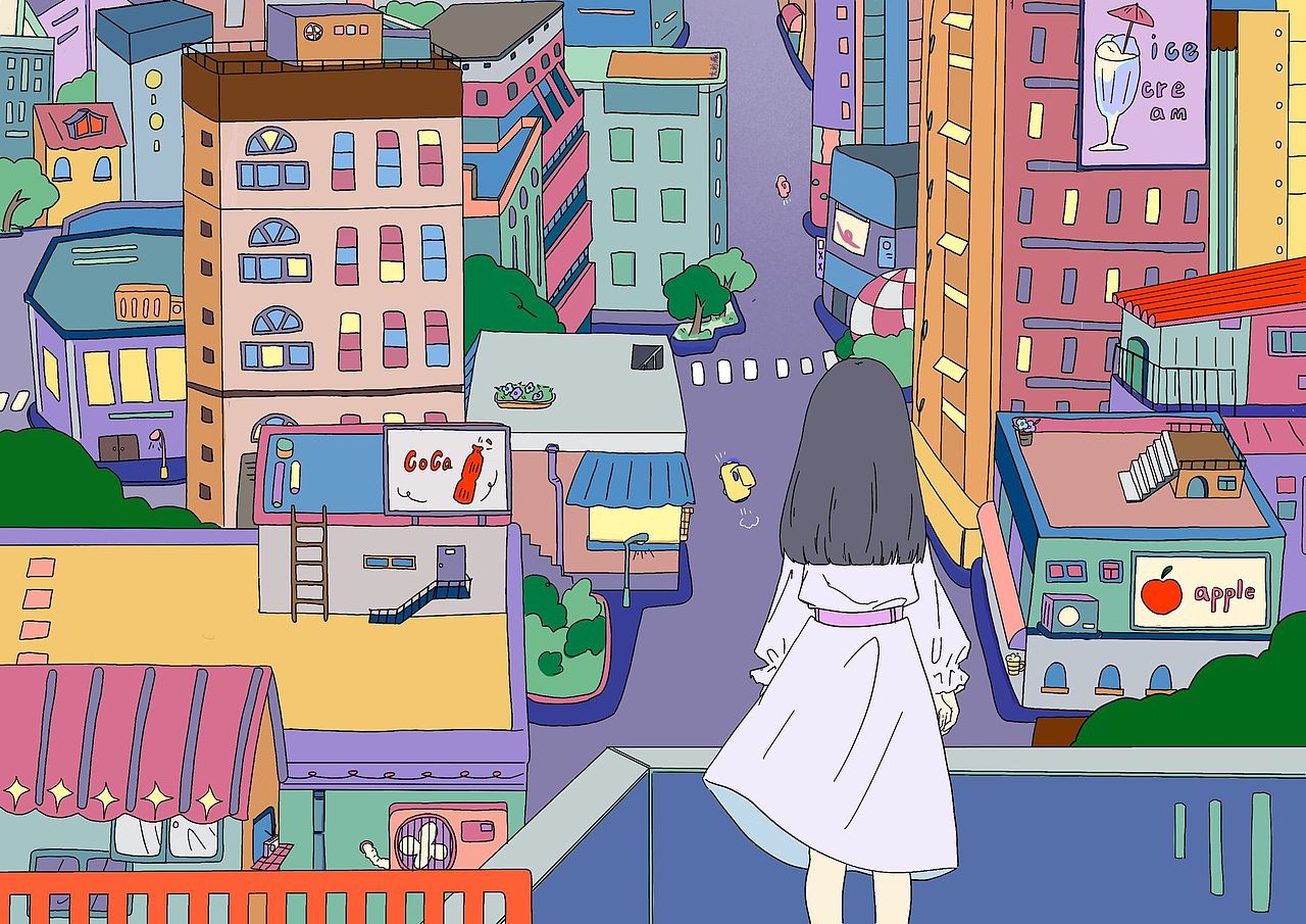 夏天的夜晚，空气潮湿，有些闷热，但是夏天的夜晚是彩色的~