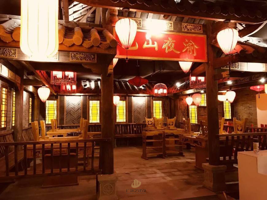 深圳餐厅餐饮装修设计案例-古风餐厅-广深艺建设