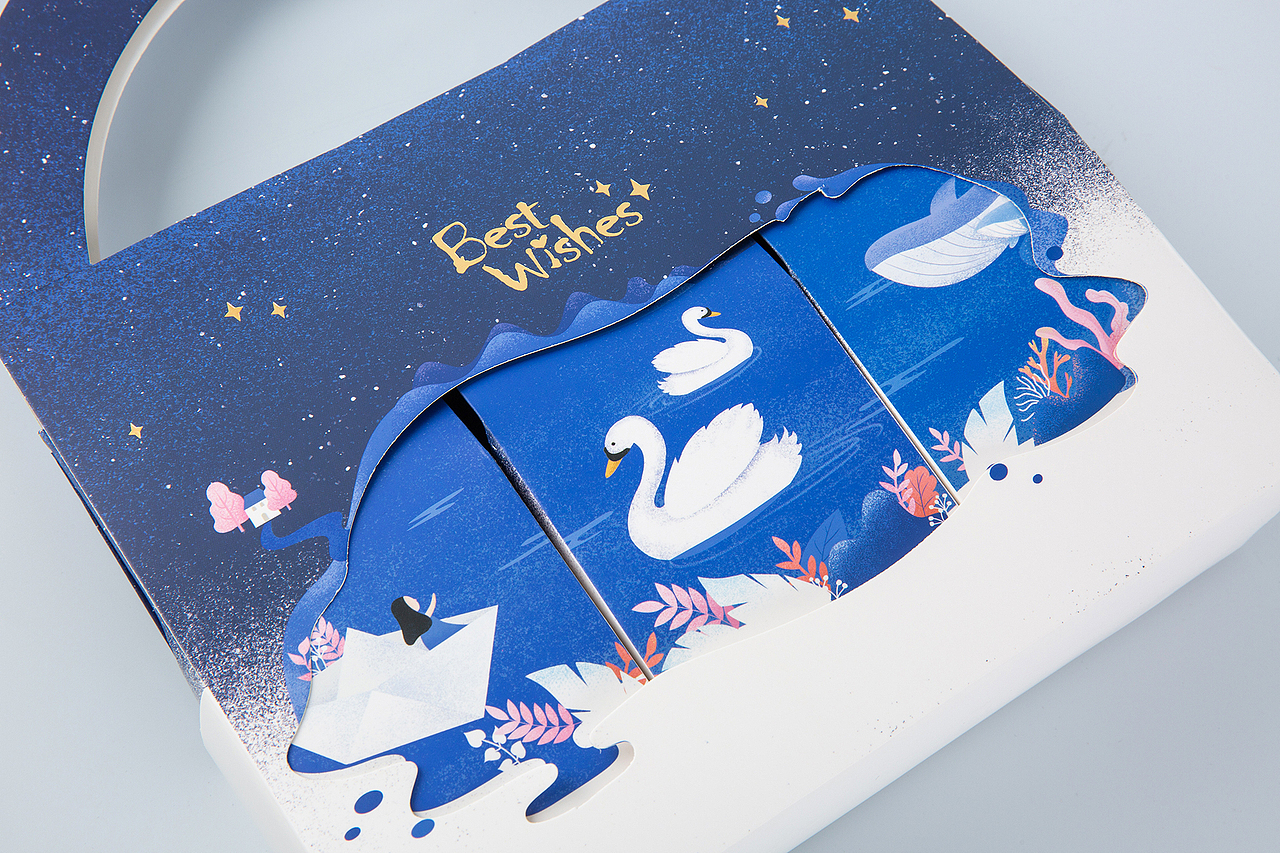 梦幻星空—牛轧糖雪花酥手提包装设计（图ZMTg4OTQ2MTY4） - 包装 - 站酷设计师海边d星空原创素材 - 站酷ZCOOL