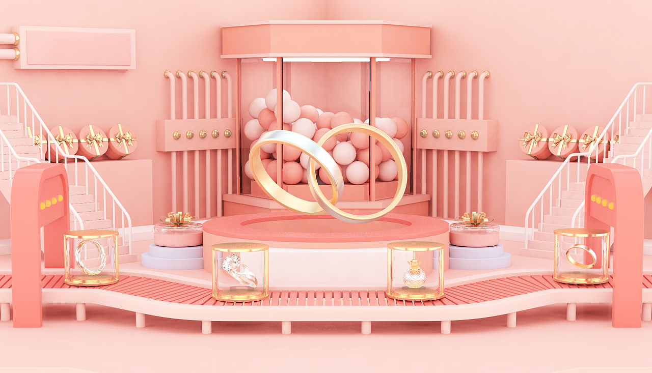 c4d立体电商场景三维设计作品