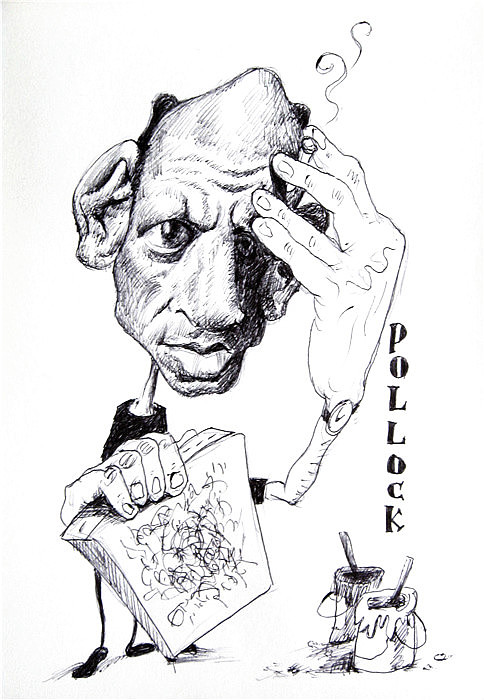 临名人漫画像(圆珠笔)2