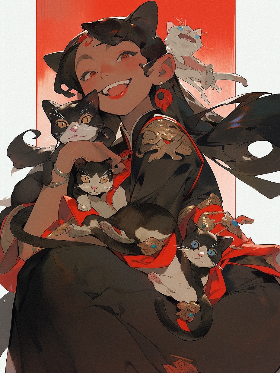 ai绘画MJniji5(黑猫女孩)