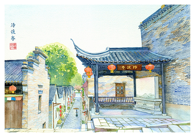 手绘城市系列——《西津渡》