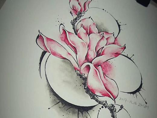 红黑水彩系列（个人主页-ZMjY1NTE3ODA=） - 新锐潮流插画 - 站酷设计师ZHZH吱吱原创素材 - 站酷ZCOOL