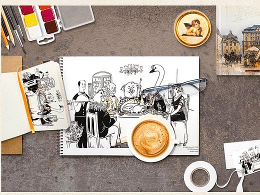 2019 商业插画 - 香港竺扶大班烧鹅餐厅