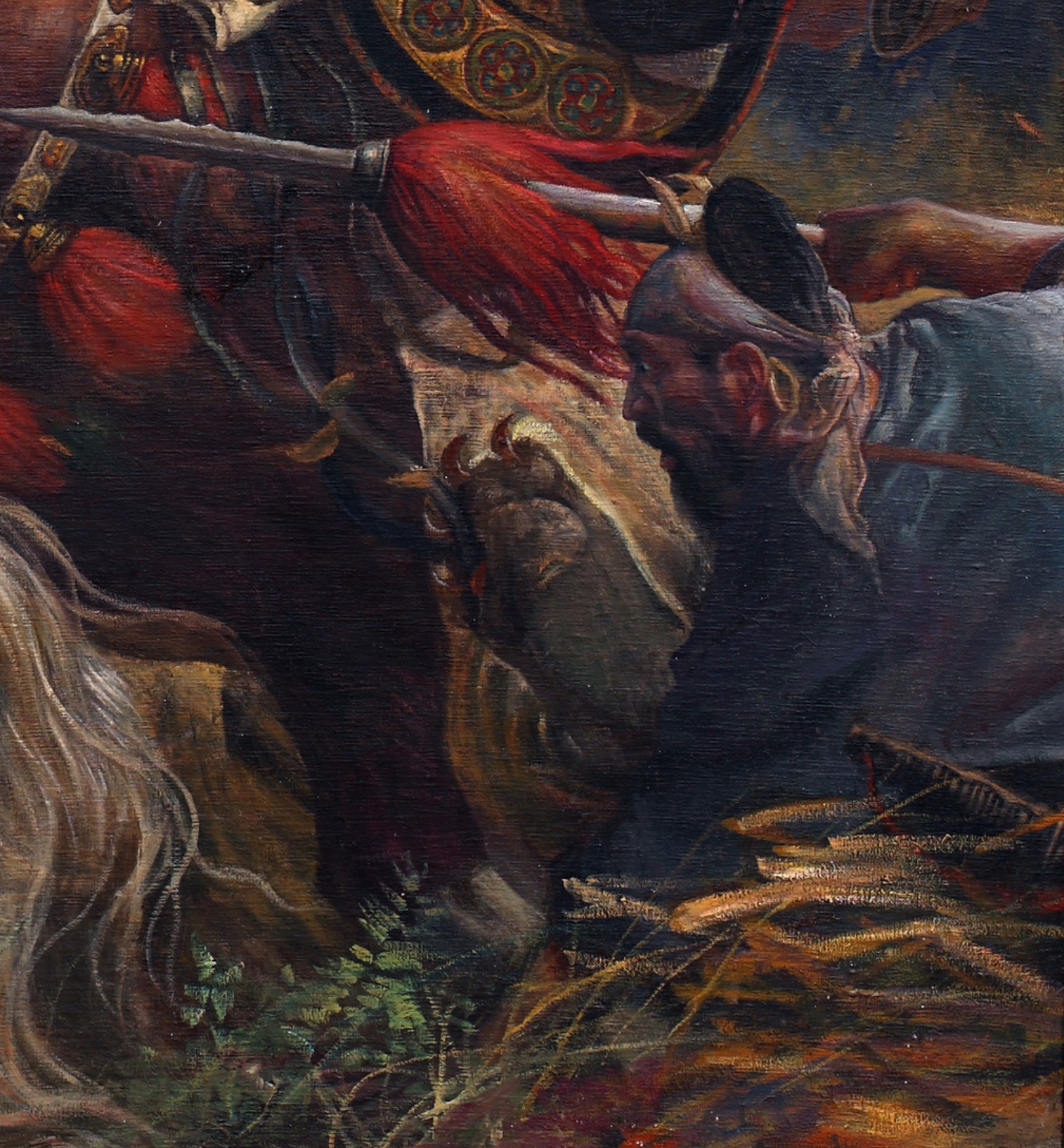 油画作品《猎虎》