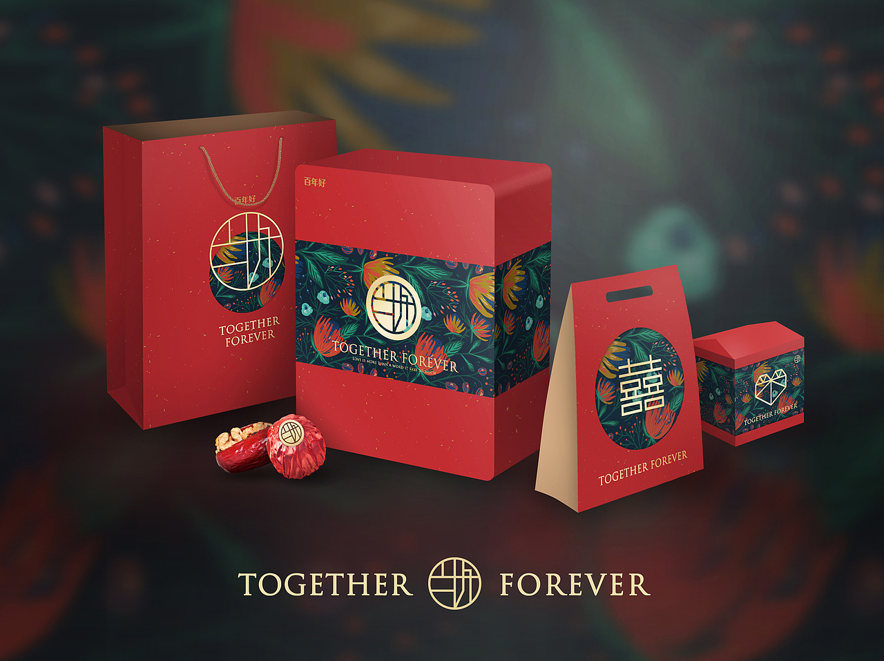 百好｜together forever | 婚慶禮盒（圖ZNjg4MzI3NzI=） - 圖案 - 站酷設(shè)計師LANGLANG_原創(chuàng)素材 - 站酷ZCOOL