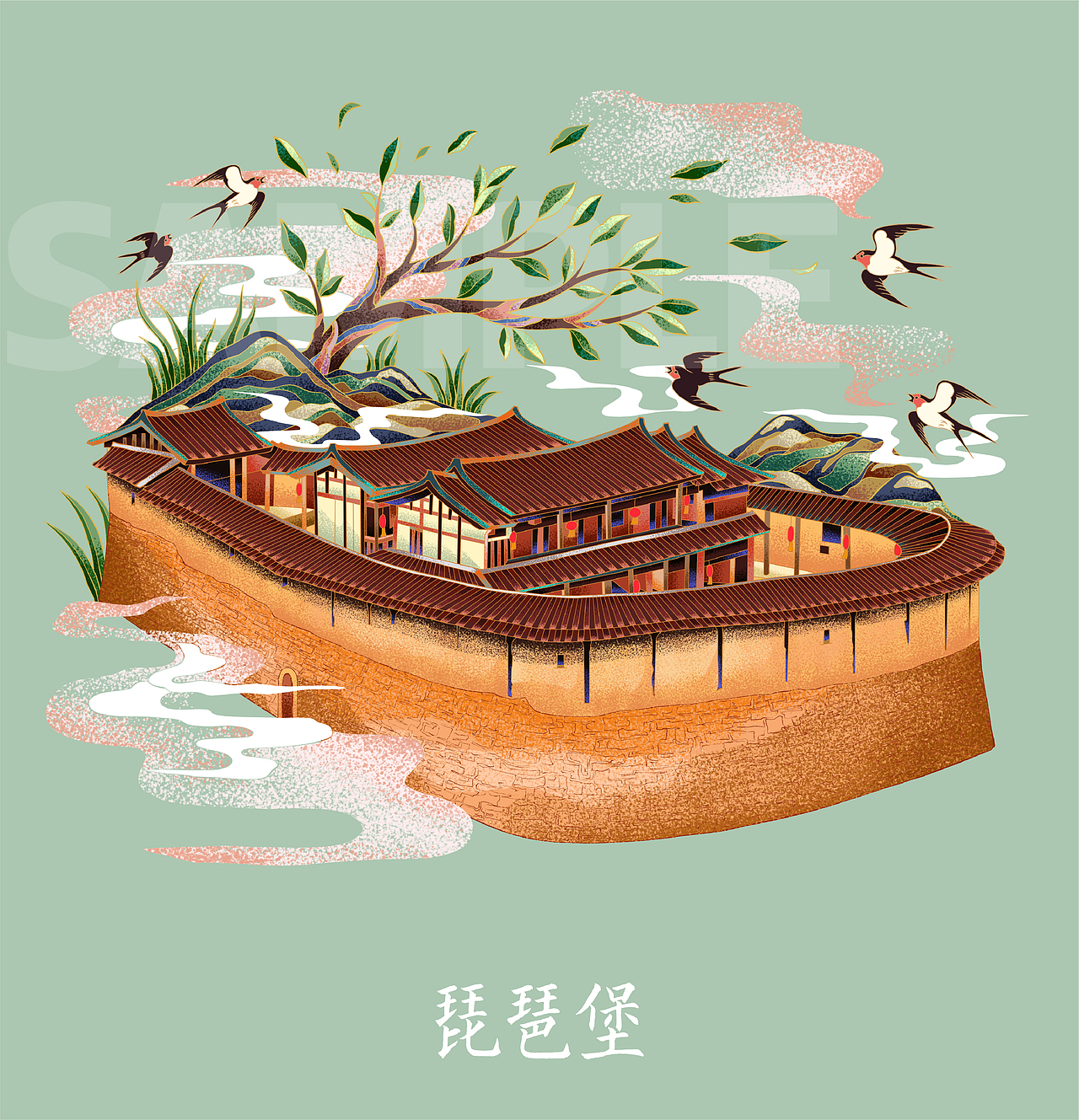 福建建筑-系列插画（图ZMjc1MDYyMTAw） - 商业插画 - 站酷设计师monnea原创素材 - 站酷ZCOOL