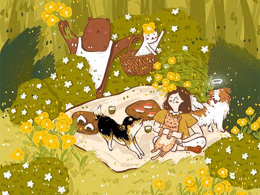 福考日料 插画设计（个人主页-ZNTQxNjU2NzY=） - 商业插画 - 站酷设计师小象花原创素材 - 站酷ZCOOL