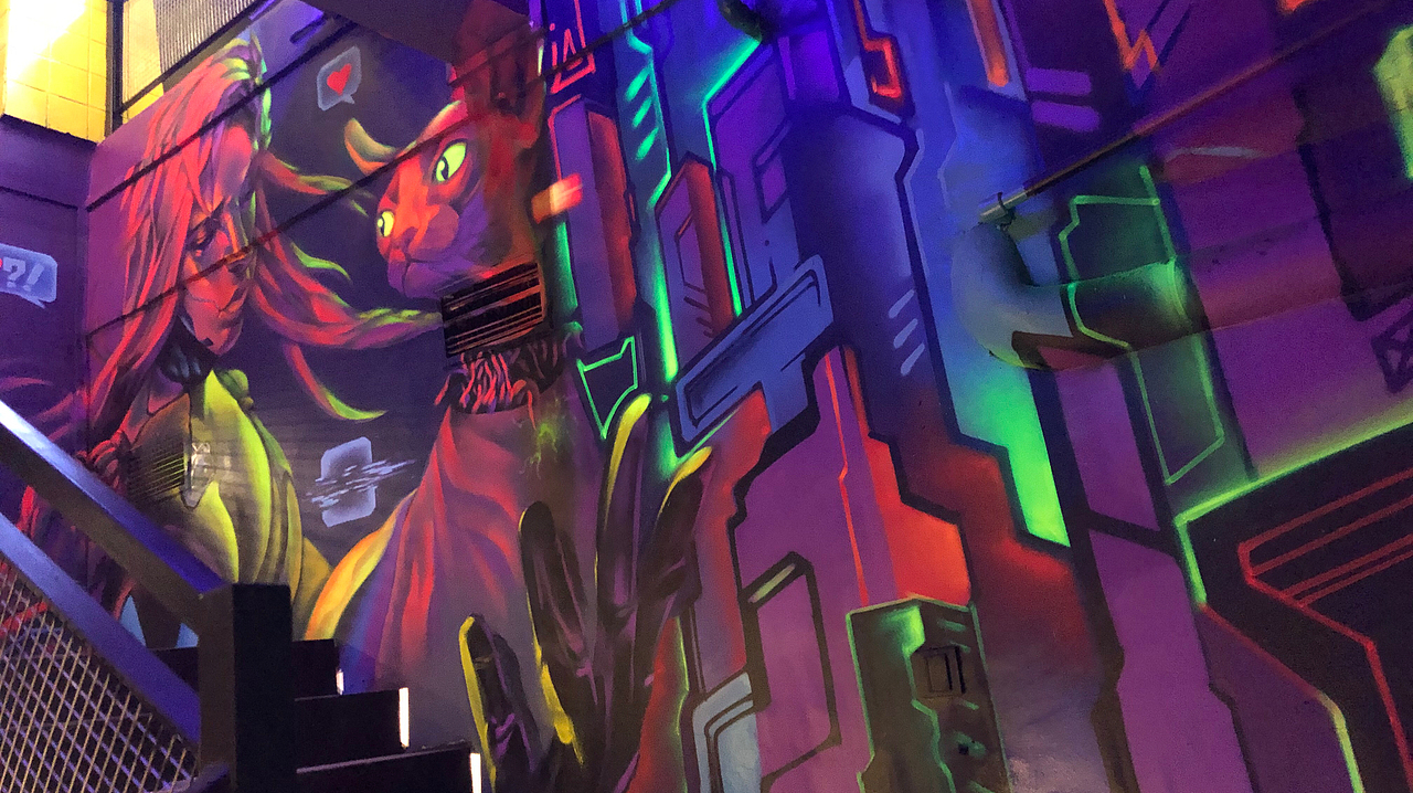 一家赛博朋克烧烤店