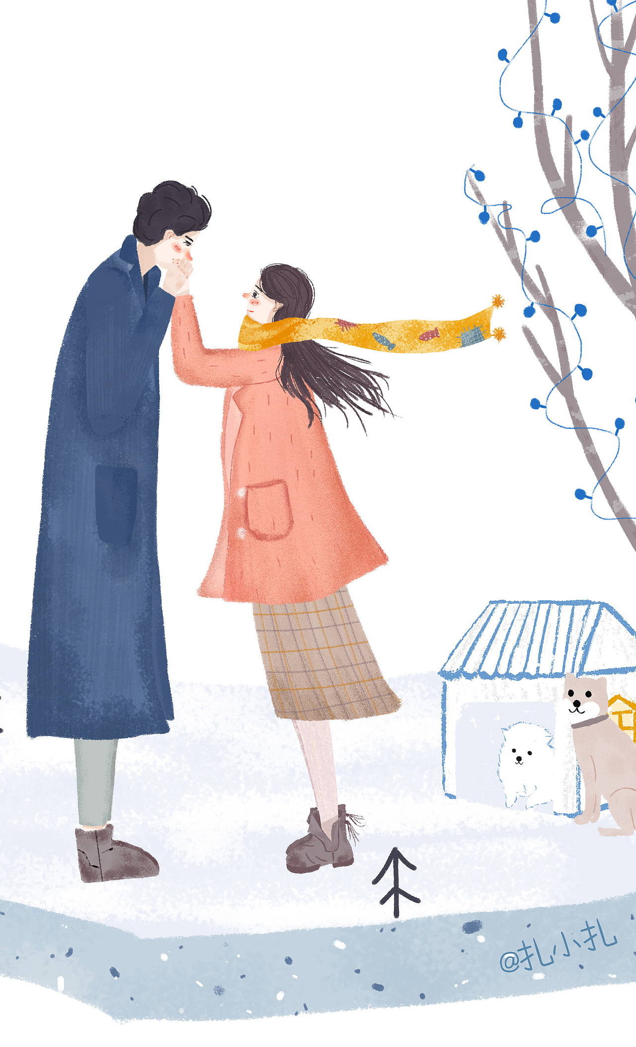 四季恋歌情侣插画合辑6种恋爱粉色系宠物情缘