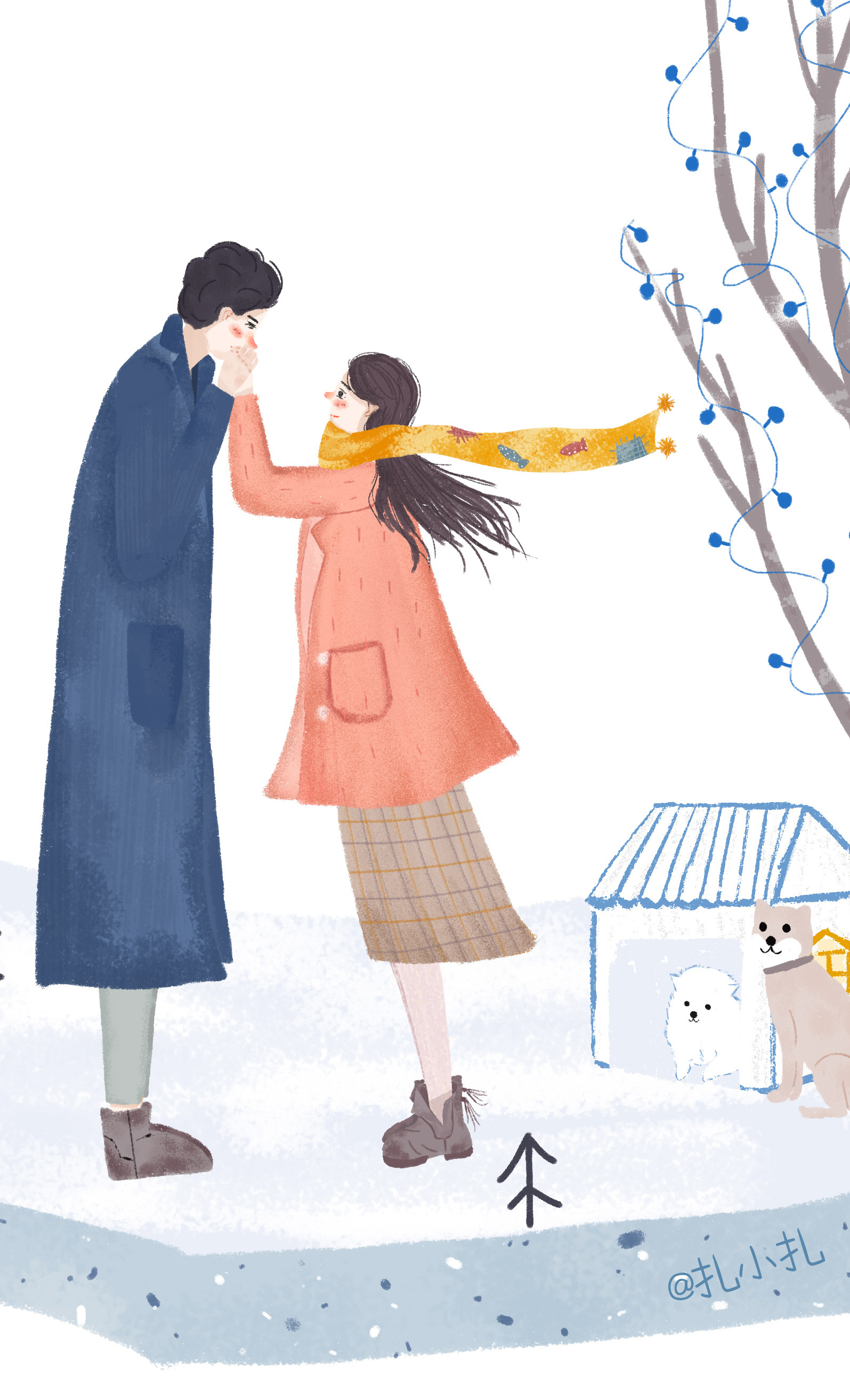 《四季恋歌》情侣插画合辑:6种恋爱粉色系&宠物情缘.