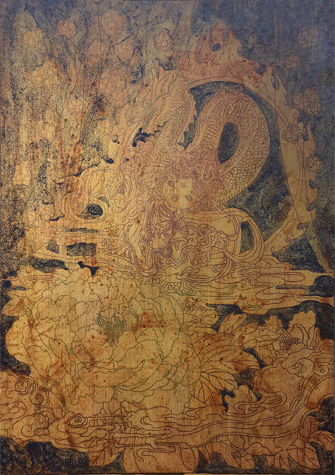 19年-岩彩画《牡丹玉龙》的创作过程（图ZMjg3NDAxODUy） - 绘画 - 站酷设计师陶先原创素材 - 站酷ZCOOL