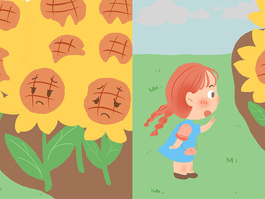 詢問向日葵（個人主頁-ZNjM0MDgyMDA=） - 繪本 - 站酷設(shè)計師宇茗原創(chuàng)素材 - 站酷ZCOOL