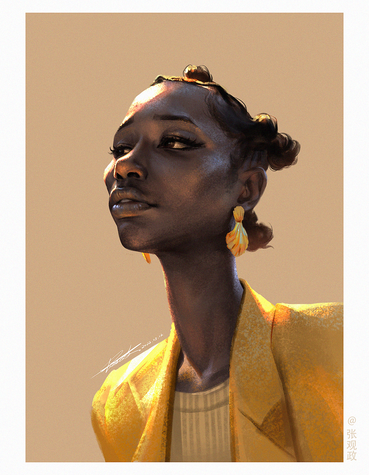 手绘肖像系列（图ZMjkzNjU5ODQ0） - 艺术插画 - 站酷设计师张观政原创素材 - 站酷ZCOOL