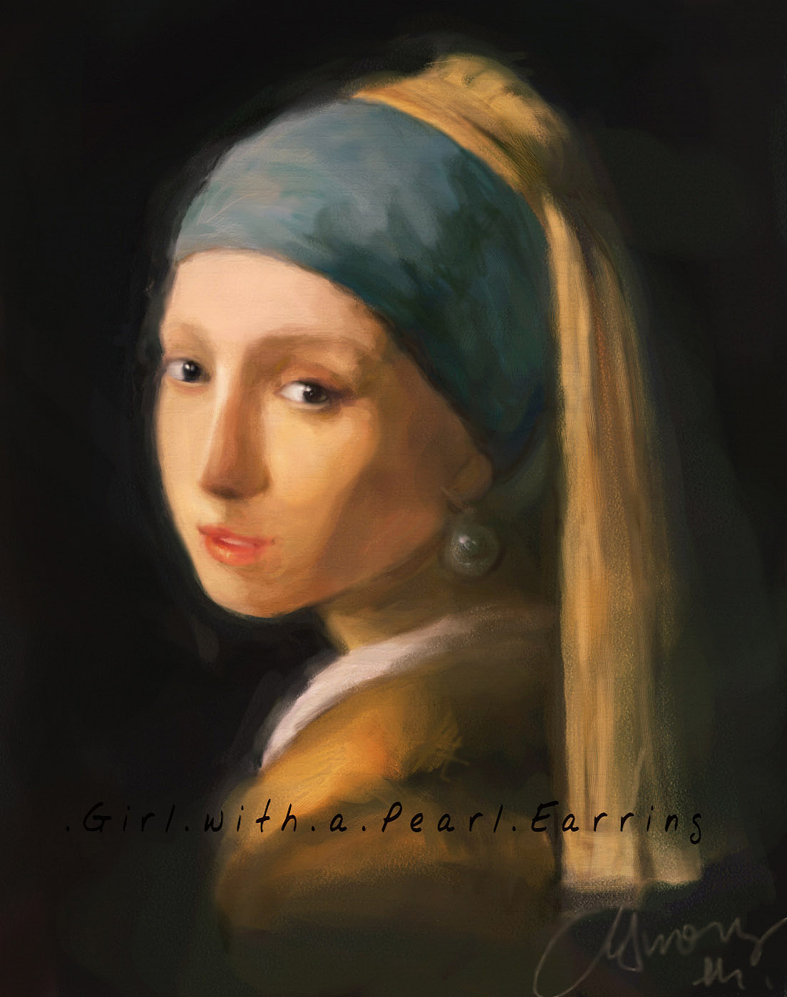 戴珍珠耳环的少女