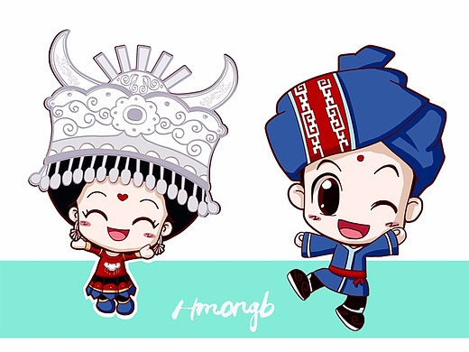 卡通形象-吉祥物-q版-人物卡通形象-苗族