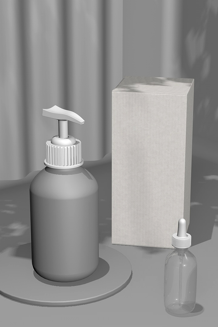 化妆品包装类白模练习|三维|产品|浅水员 - 原创作品 - 站酷 (zcool)