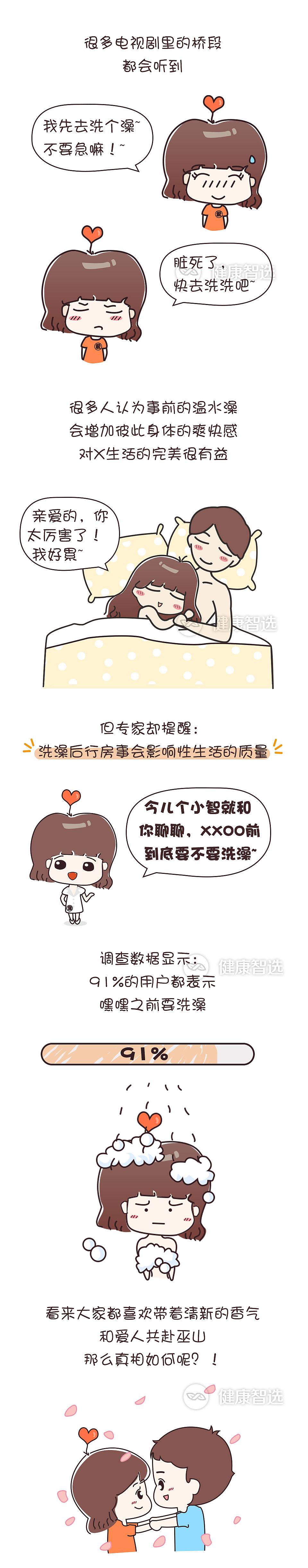 医学漫画：洗澡后立即啪啪啪，这样健康吗？（图ZMjQzNDE1MTIw） - 单幅漫画 - 站酷设计师amyling2017原创素材 - 站酷ZCOOL
