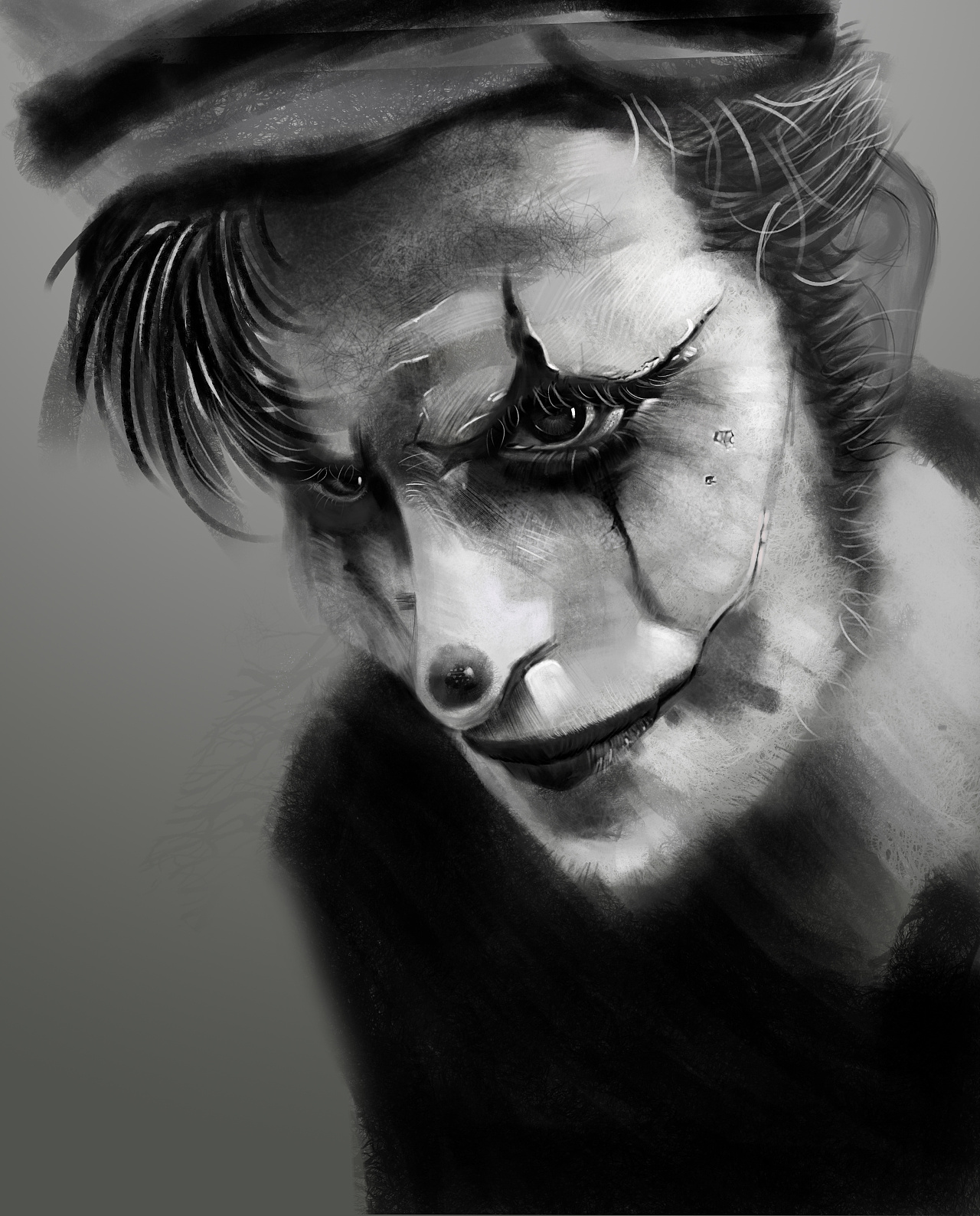 小丑 Joker（铅笔稿）|纯艺术|绘画|TaylorYY - 原创作品 - 站酷 (ZCOOL)