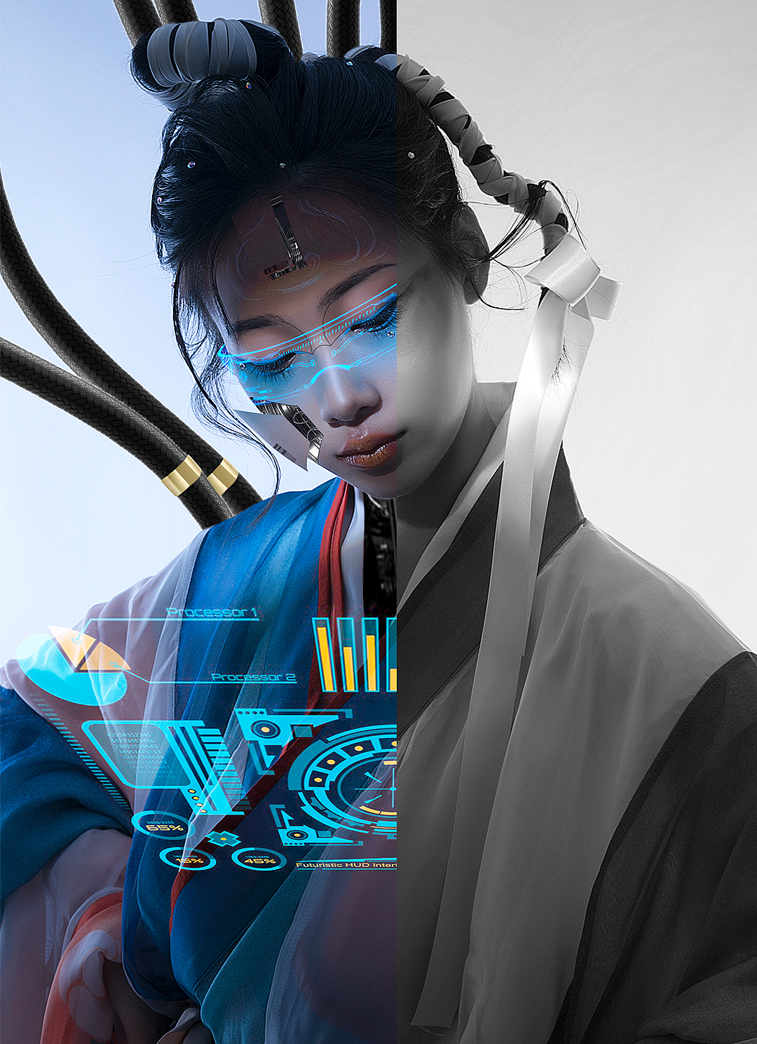 赛博朋克风格汉服 摄影公开课