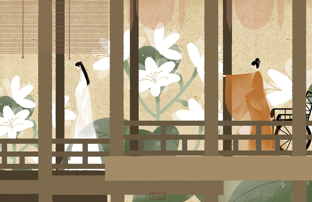 扁平古风人物组图