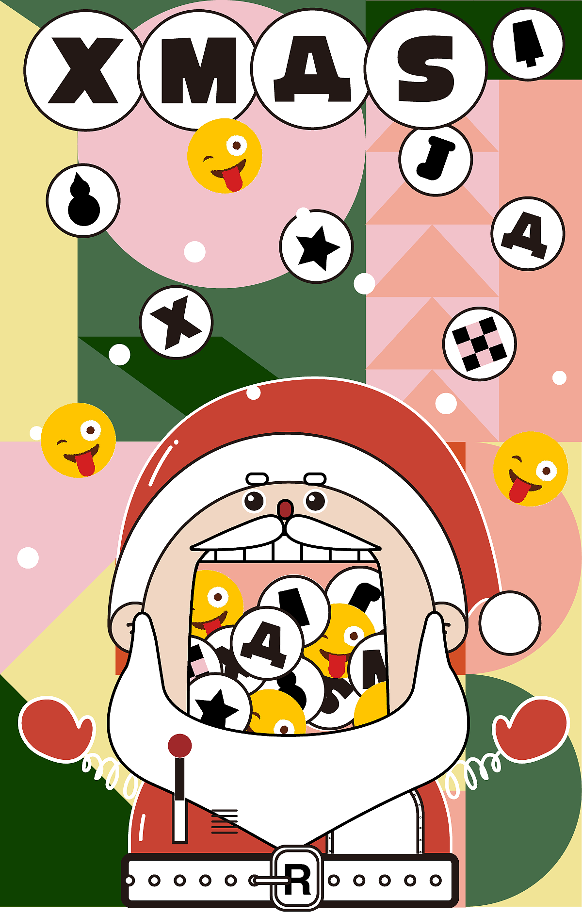 圣诞节海报圣诞扭蛋机