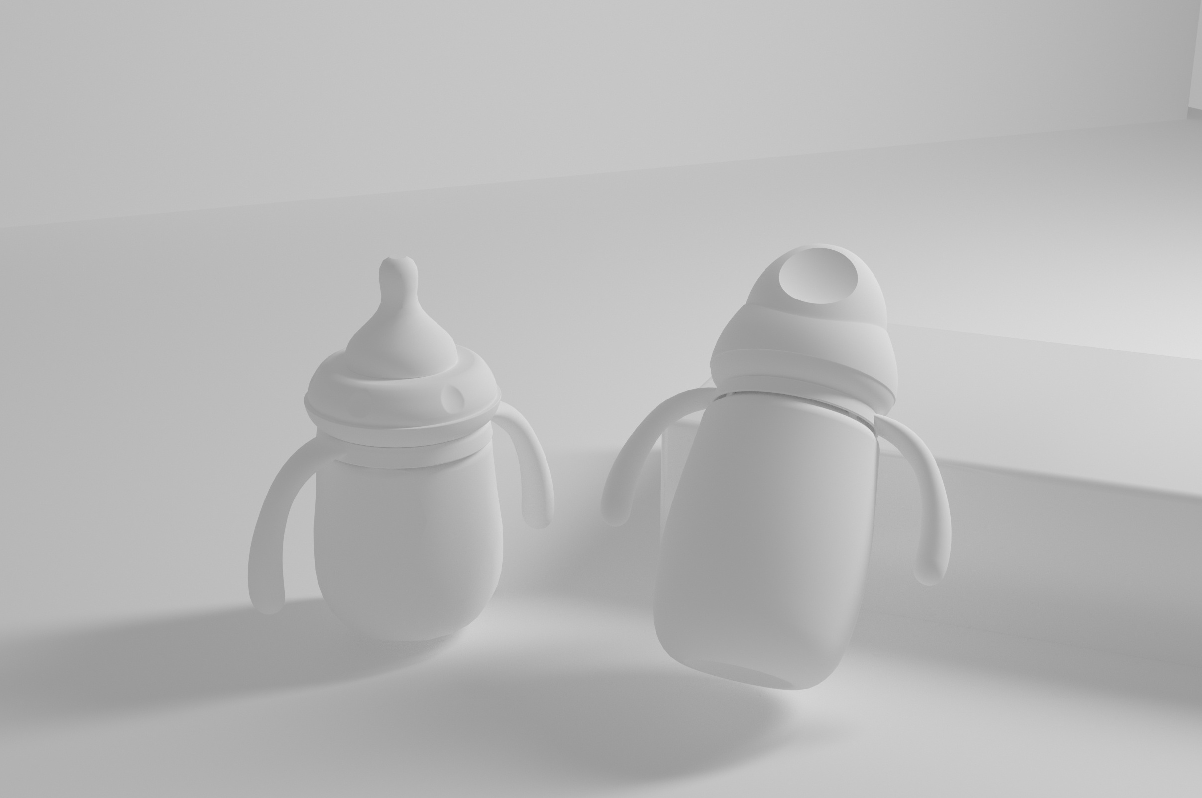 c4d 奶瓶产品建模/渲染