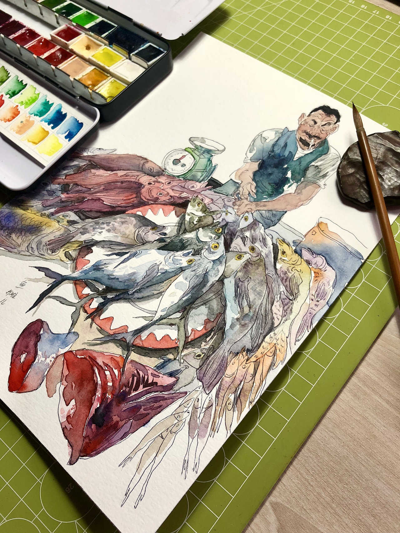 大鱼小鱼~黄眼睛的鱼🐟🐟🐟