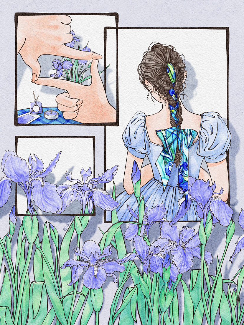 谁能抵挡得住鸢尾花的魅力（图ZMzQxMTY1ODQ0） - 艺术插画 - 站酷设计师画画儿汀寂原创素材 - 站酷ZCOOL