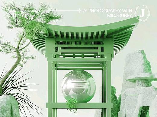 AI概念灵感｜青银色渲染风建筑