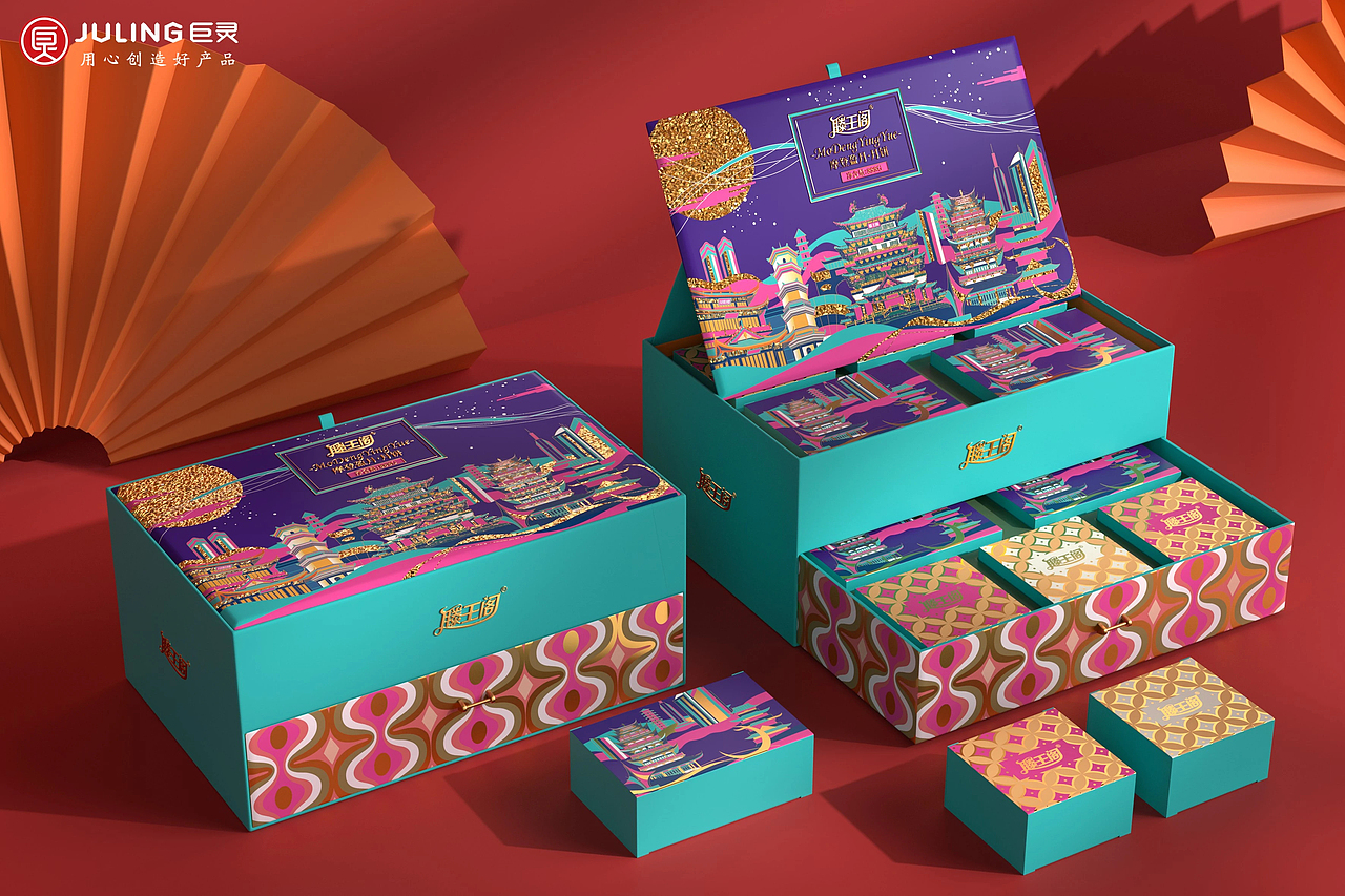 巨灵设计 x 滕王阁 | 国潮风中秋月饼礼盒