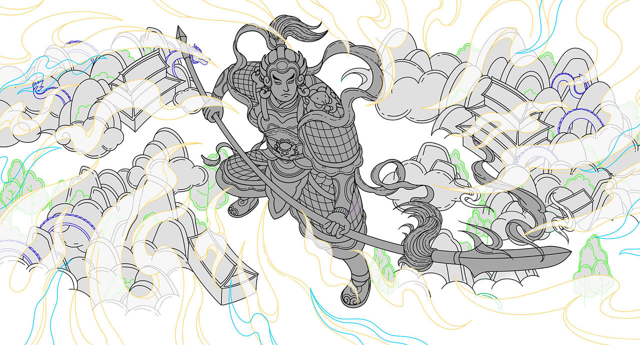 三国杀 门神·神赵云（图ZMzQ4NDA1NTgw） - 概念设定 - 站酷设计师三十六阿原创素材 - 站酷ZCOOL