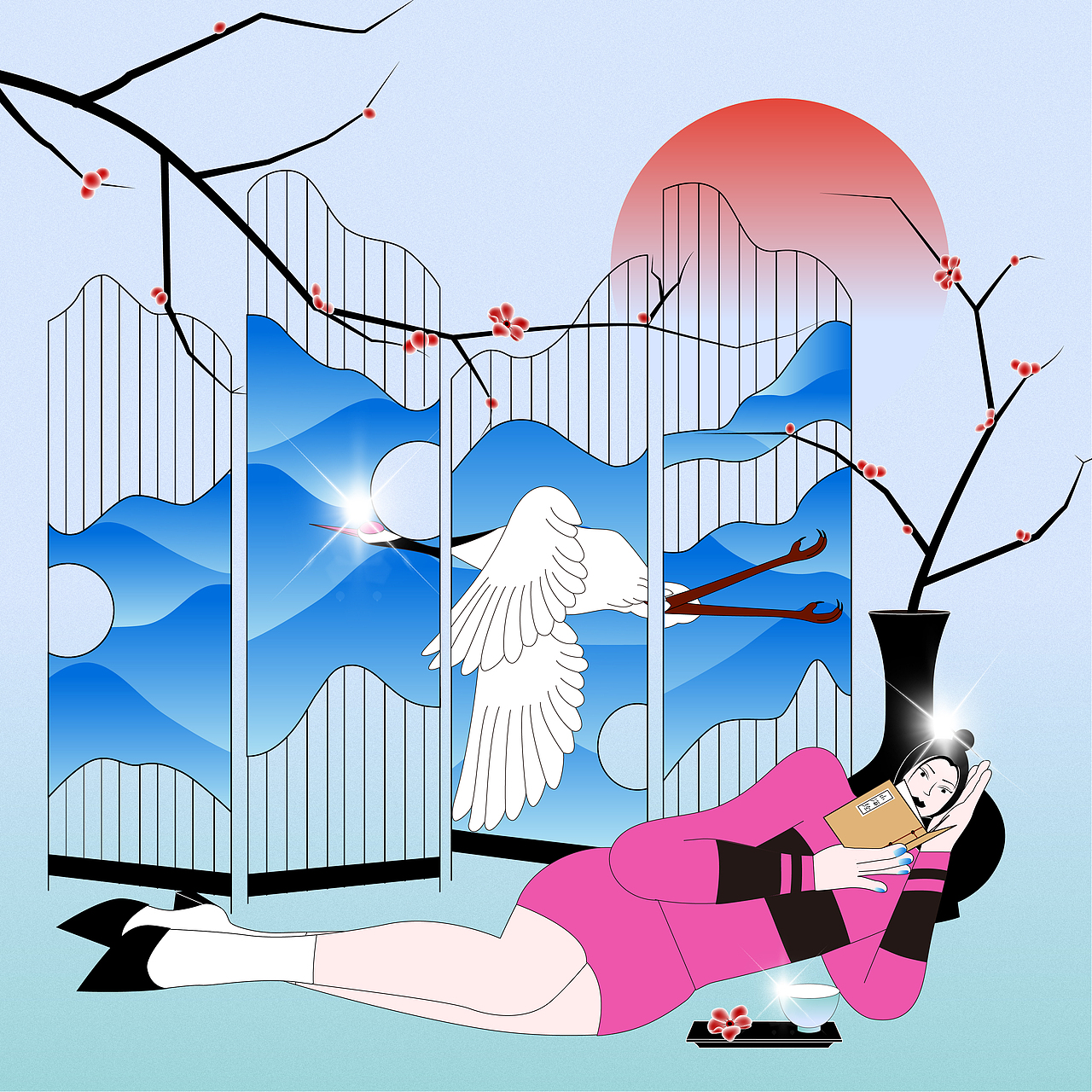 关于蓝色💙和红色❤️（图ZMjk2NzgxODcy） - 商业插画 - 站酷设计师SUNDOU原创素材 - 站酷ZCOOL