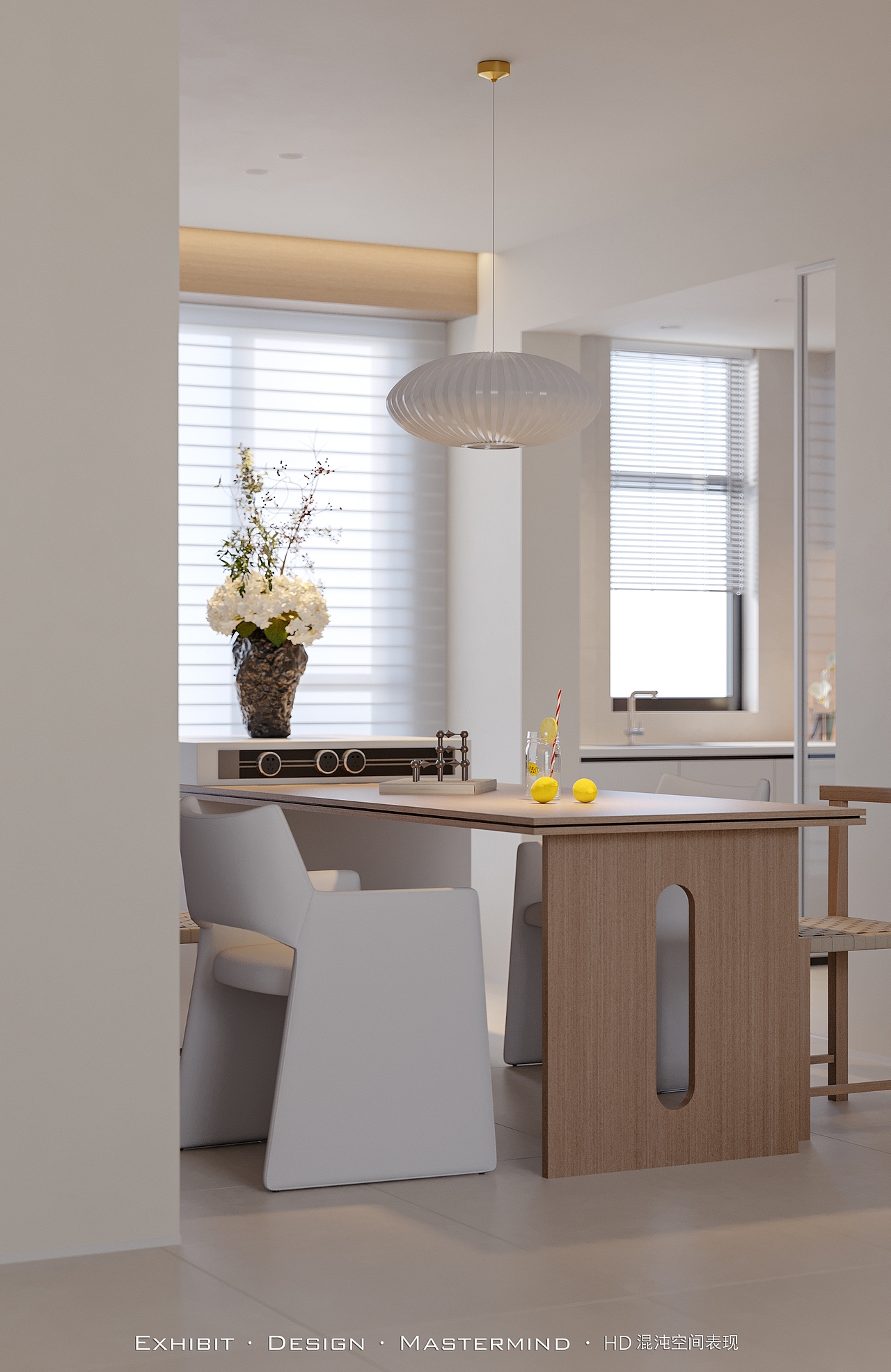 现代极简 平层 客餐厅 X 混沌空间表现