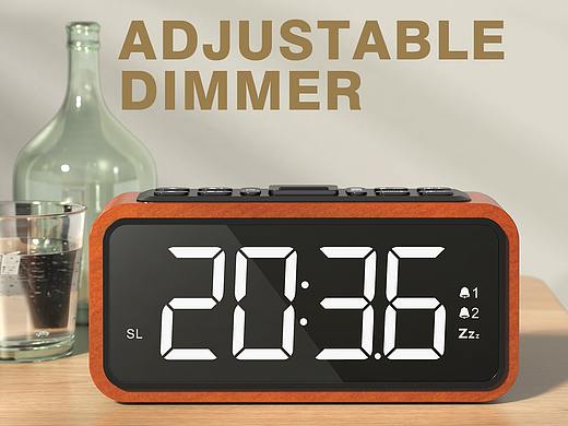 闹钟收音机木纹