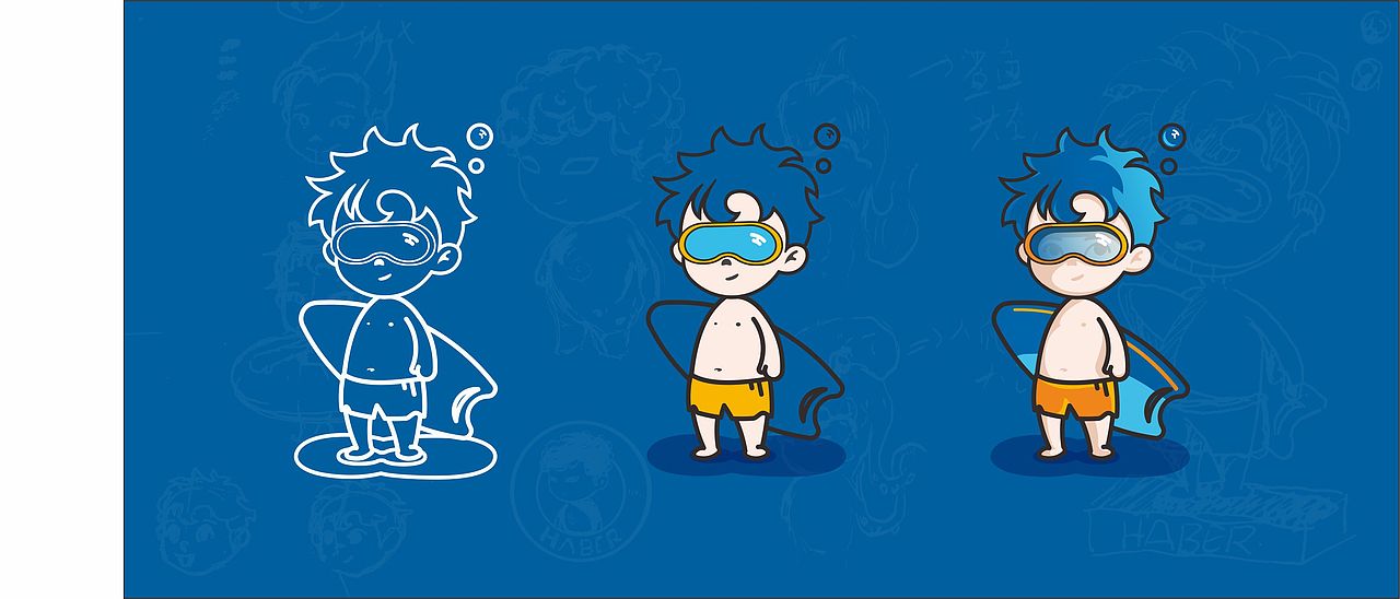 哈珀游泳品牌IP形象（图ZMjMxODQyMjg0） - IP形象 - 站酷设计师郭小蜗原创素材 - 站酷ZCOOL