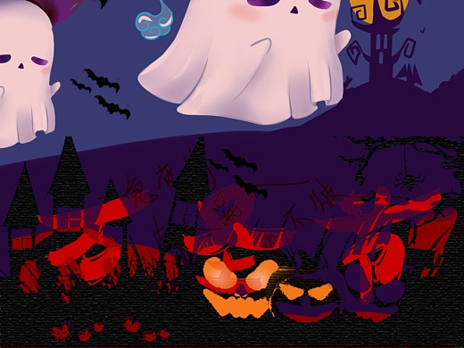 花里胡哨的万圣节海报