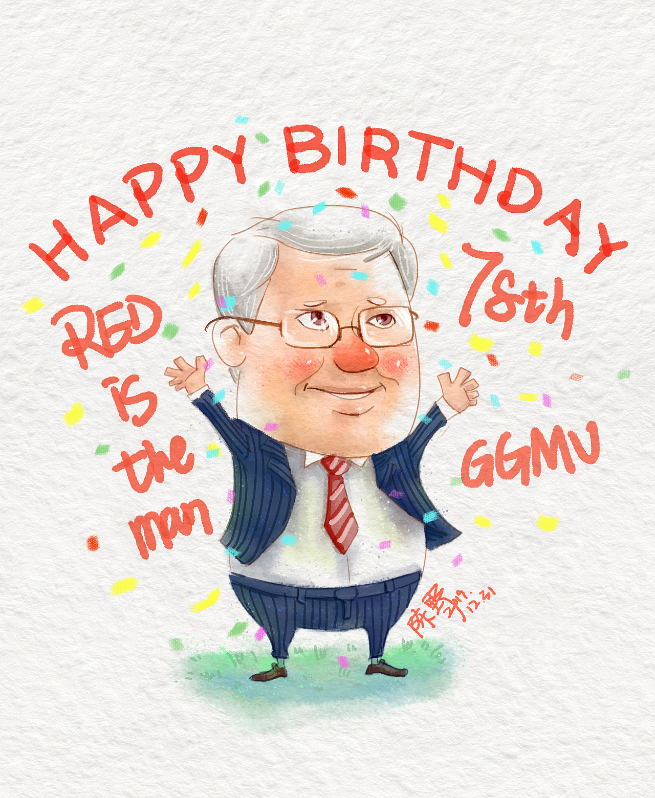 前曼联主帅弗格森生日插画