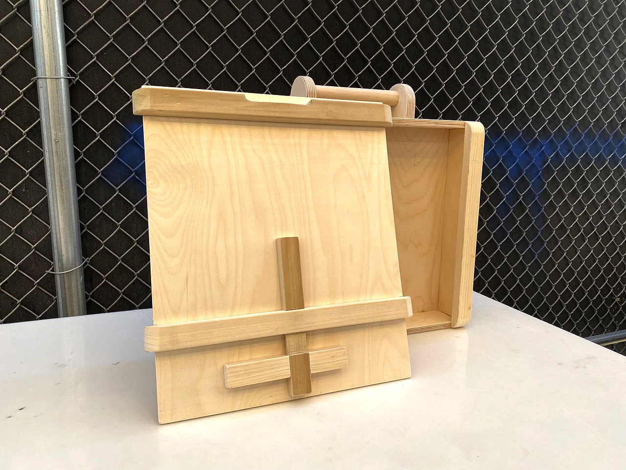 (木作)滑动解锁木制提包