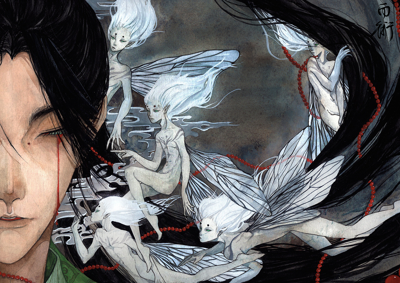 《万灵录》卷一-—精怪篇-—青眼蜂（图ZMjAxODMyODcy） - 创作习作 - 站酷设计师白术叔叔原创素材 - 站酷ZCOOL